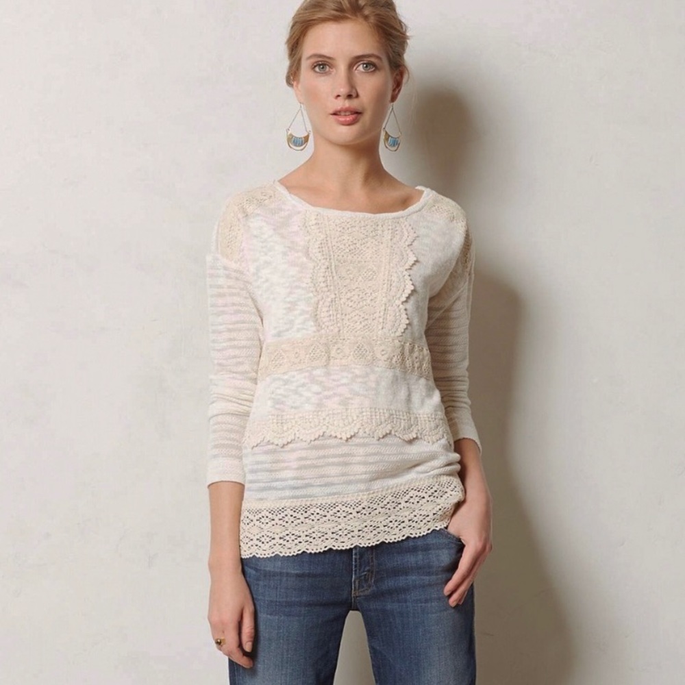ANTHRO One September Heirloom High-Low Sweater M